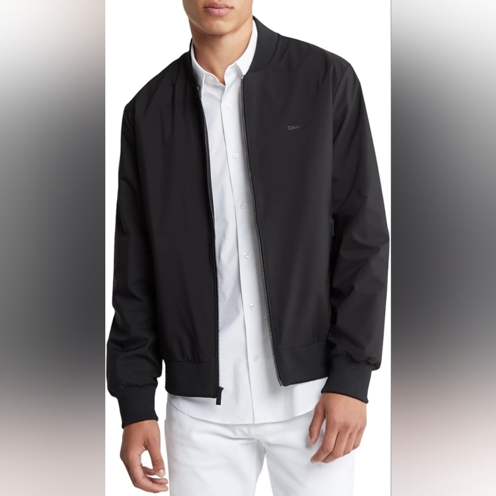 NWT Calvin Klein Logo Zip Bomber Jacket